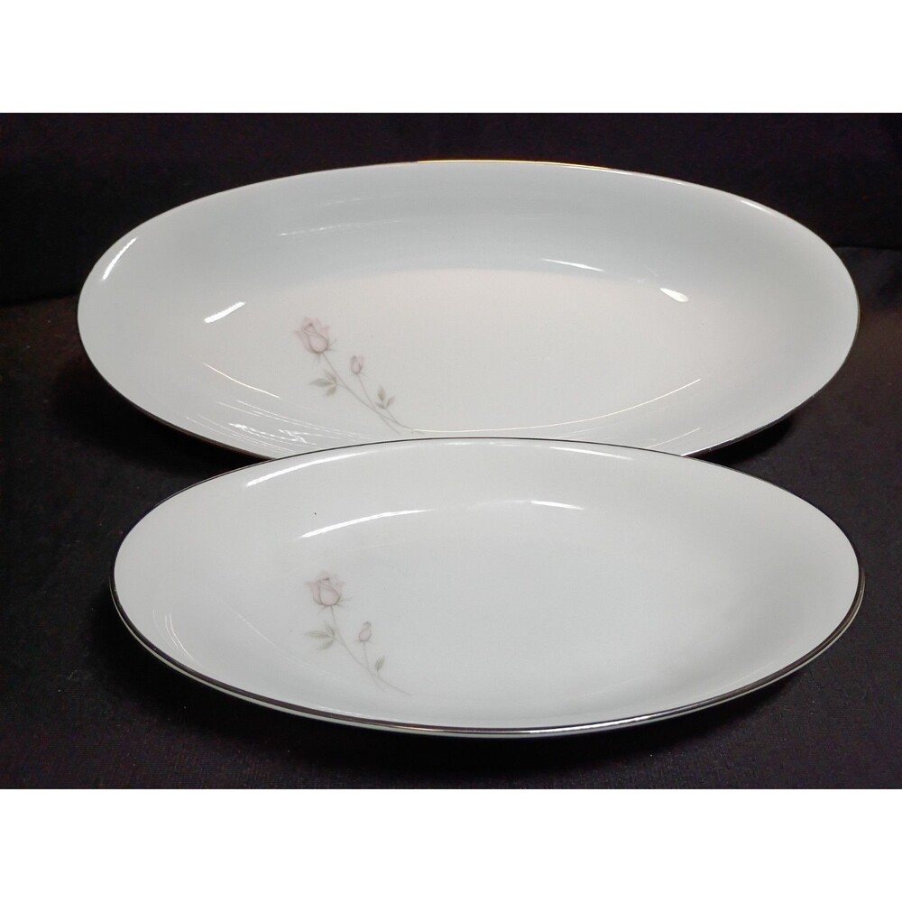Vintage Noritake Pasadena 6311 Relish & Celery Dishes, Set of 2 - Pink Rose